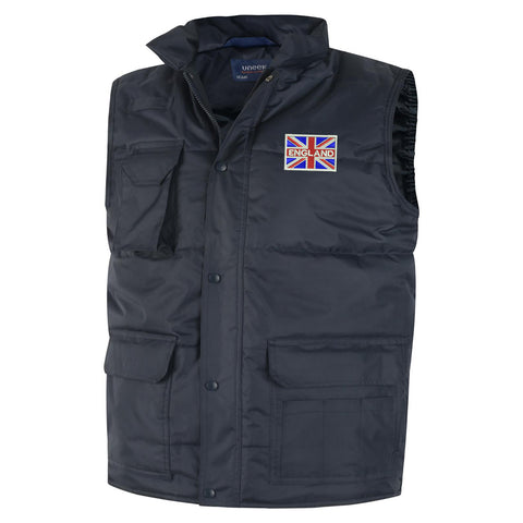 England Coloured Union Jack Embroidered Super Pro Body Warmer