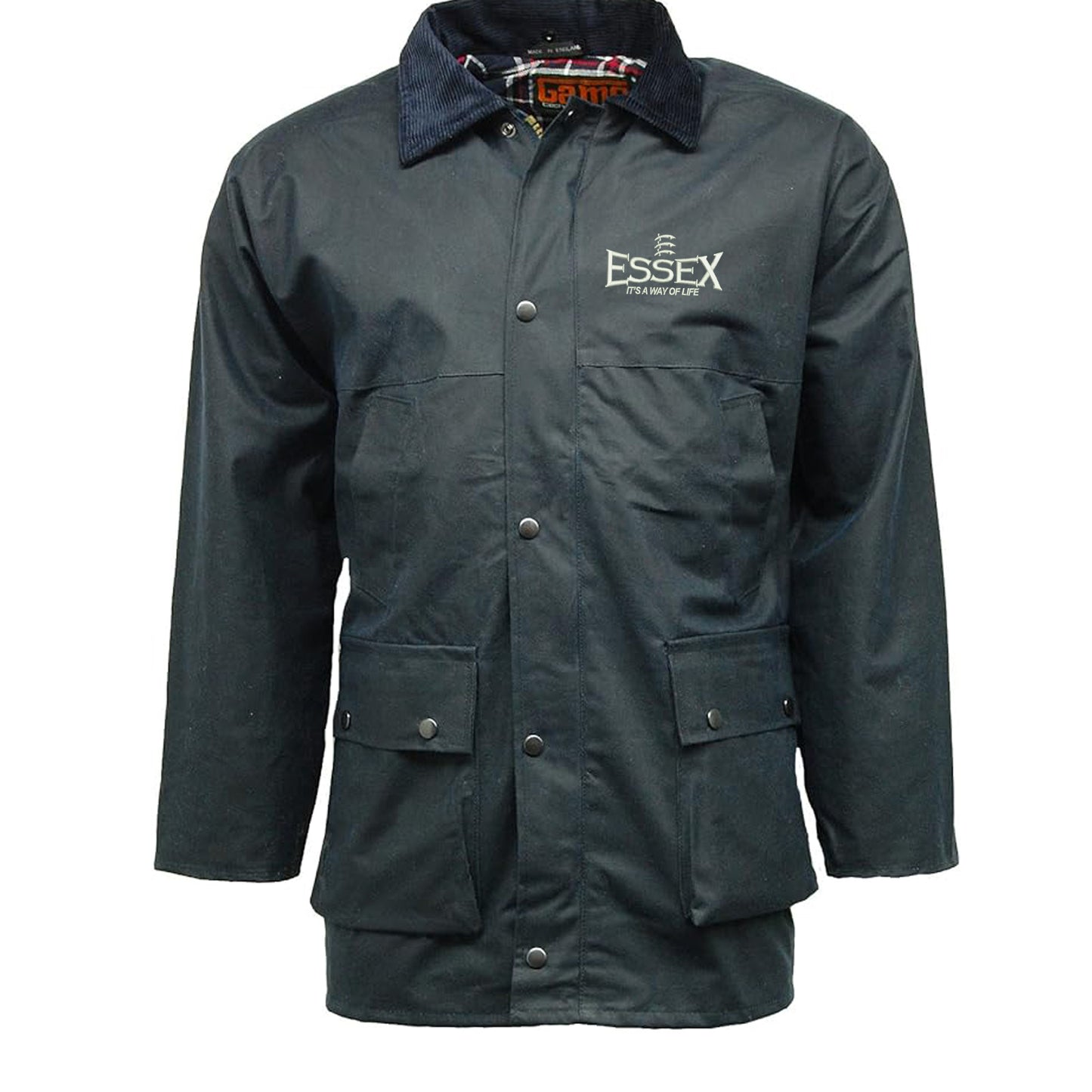 Essex It's Way of Life Embroidered Padded Wax Jacket