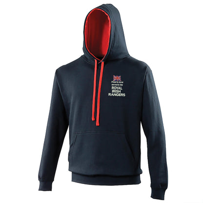 Proud to Have Served in The Royal Irish Rangers Embroidered Contrast Hoodie