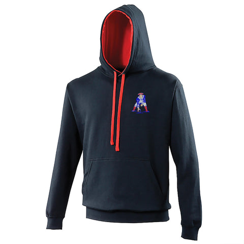 Retro New England Patriots 1972 Embroidered Contrast Hoodie