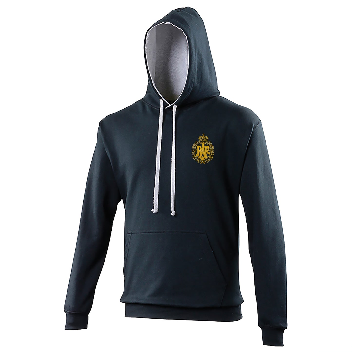 RAF Cap Badge  Embroidered Contrast Hoodie