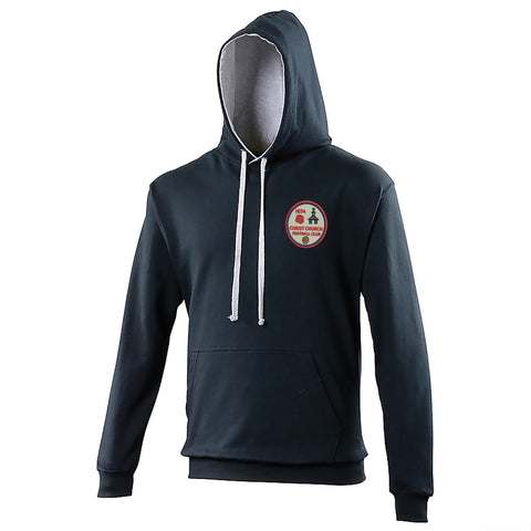 Retro Christ Church FC Embroidered Contrast Hoodie