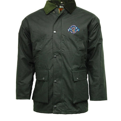 Sky Blues Keep The Faith Embroidered Padded Wax Jacket