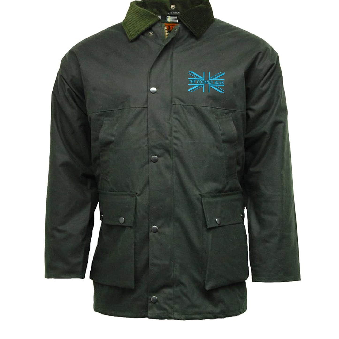 The Cockney Boys Union Jack Embroidered Padded Wax Jacket