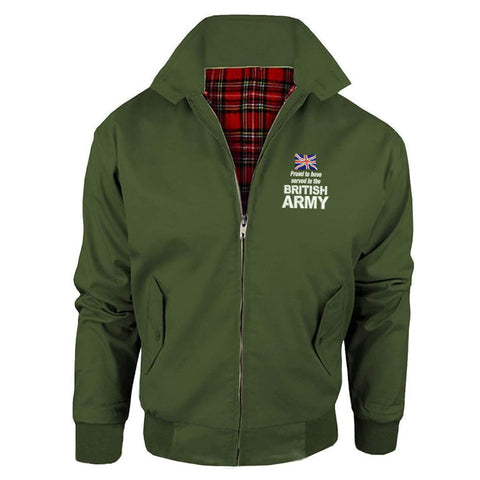 Proud to Have Served in The British Army Embroidered Classic Harrington Jacket