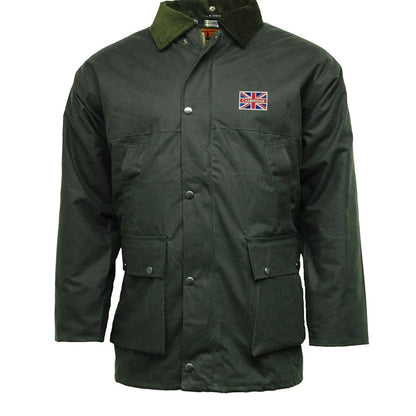 Cambridge Coloured Union Jack Padded Wax Jacket