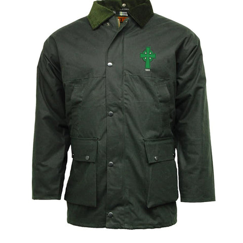 Retro Celtic 1888 Embroidered Padded Wax Jacket