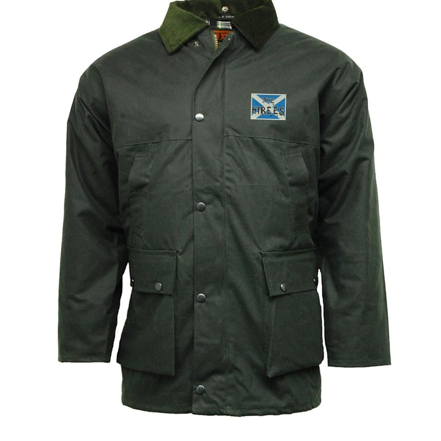 The Hibees Grunge Flag of Scotland Embroidered Padded Wax Jacket