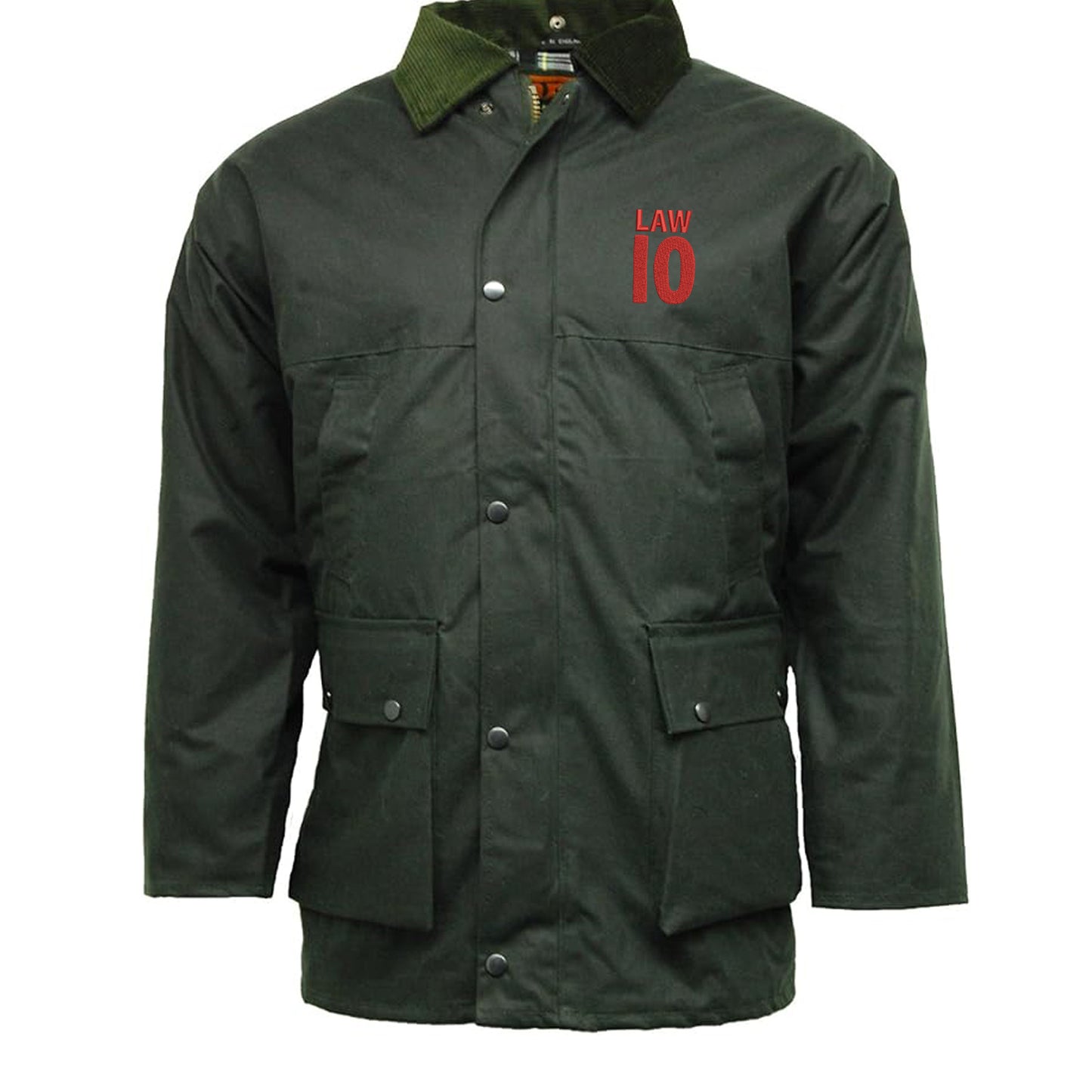 Law 10 Embroidered Padded Wax Jacket