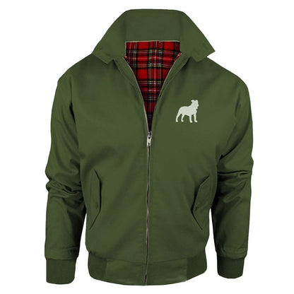 Staffordshire Bull Terrier Embroidered Classic Harrington Jacket