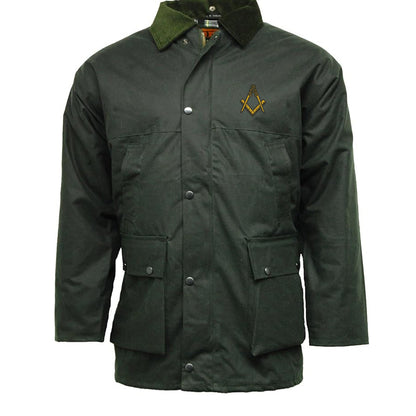 Freemasonry without G Embroidered Padded Wax Jacket