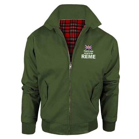 Proud to Have Served in The REME Embroidered Classic Harrington Jacket