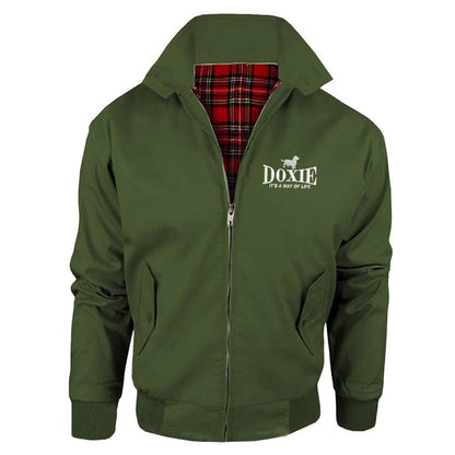 Doxie It's a Way of Life Embroidered Classic Harrington Jacket