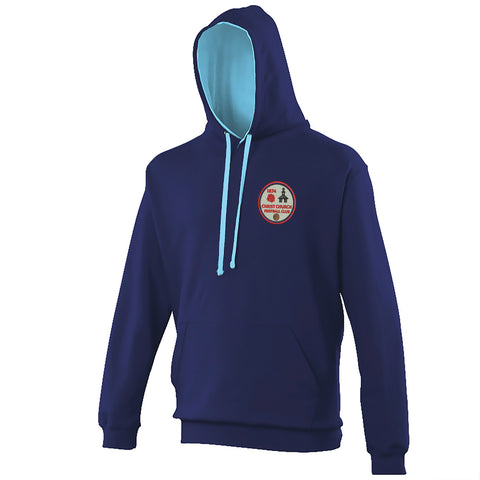 Retro Christ Church FC Embroidered Contrast Hoodie