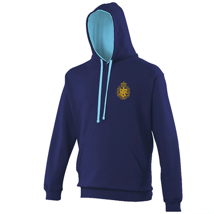 RAF Cap Badge  Embroidered Contrast Hoodie