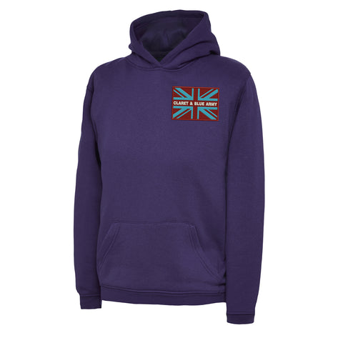 Claret & Blue Army Coloured Union Jack Hoodie