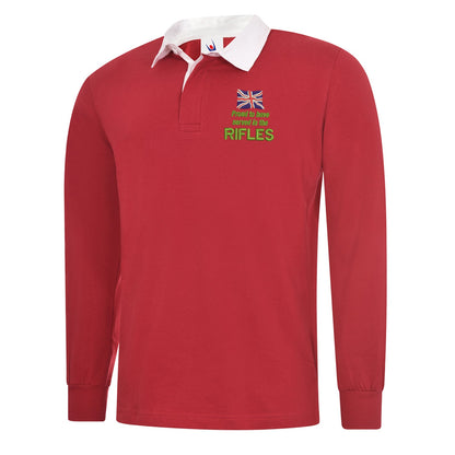 Proud to Have Served in The Rifles Embroidered Long Sleeve Rugby Shirt