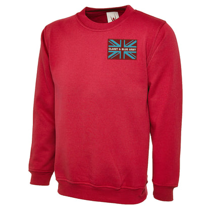 Claret & Blue Army Coloured Union Jack Sweatshirt