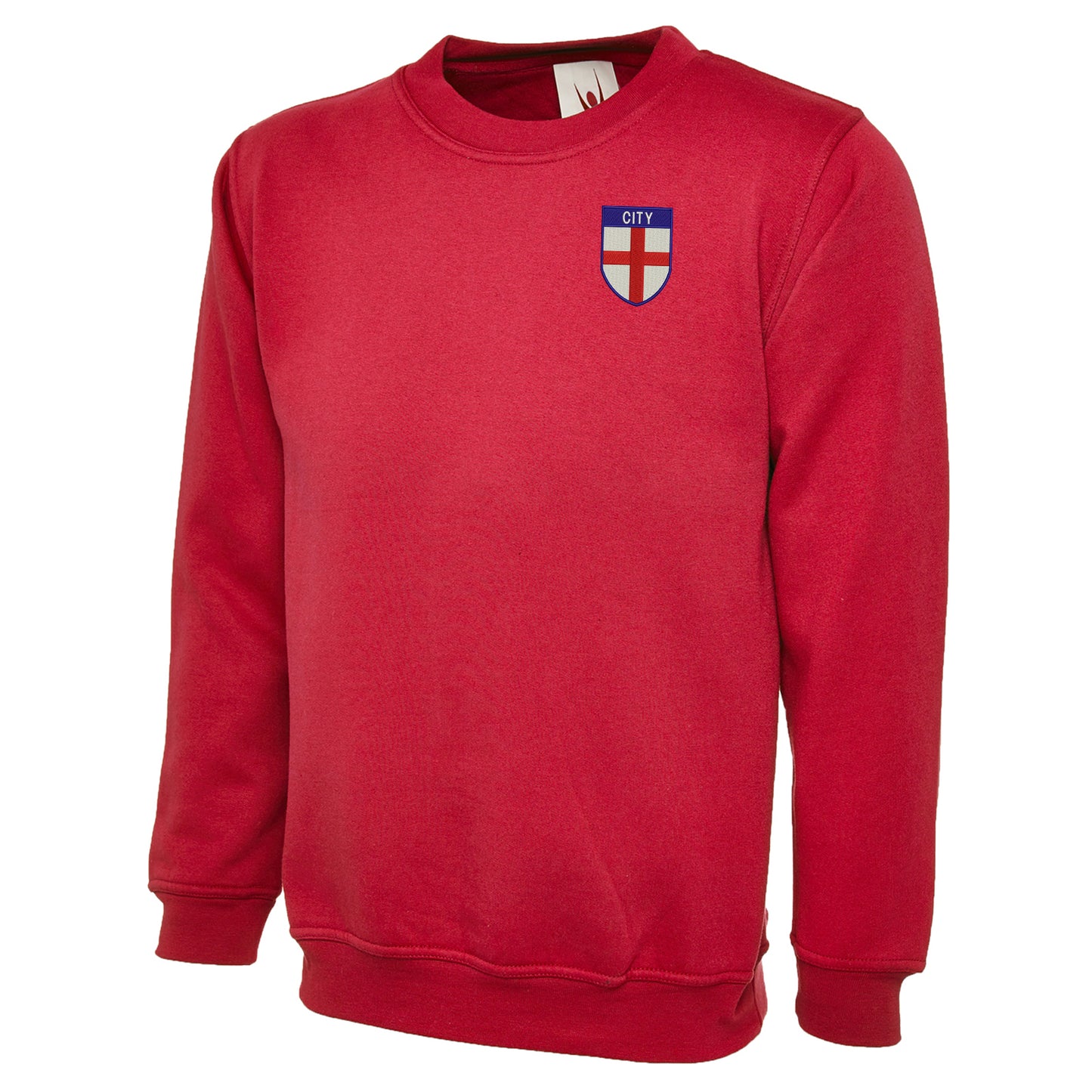 City Flag of England Shield Embroidered Classic Sweatshirt