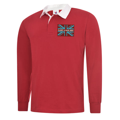 Claret & Blue Army Coloured Union Jack Rugby Shirt