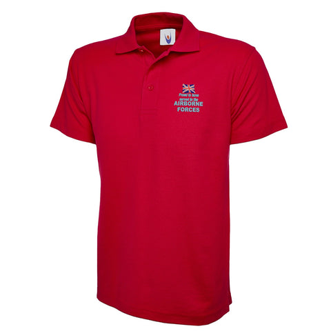 Proud to Have Served in The Airborne Forces Embroidered Classic Polo Shirt