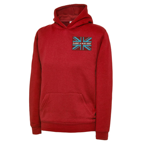 Claret & Blue Army Coloured Union Jack Hoodie