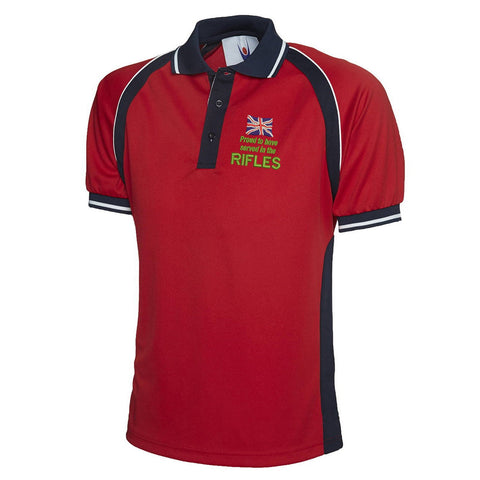 Proud to Have Served in The Rifles Embroidered Polyester Sports Polo Shirt