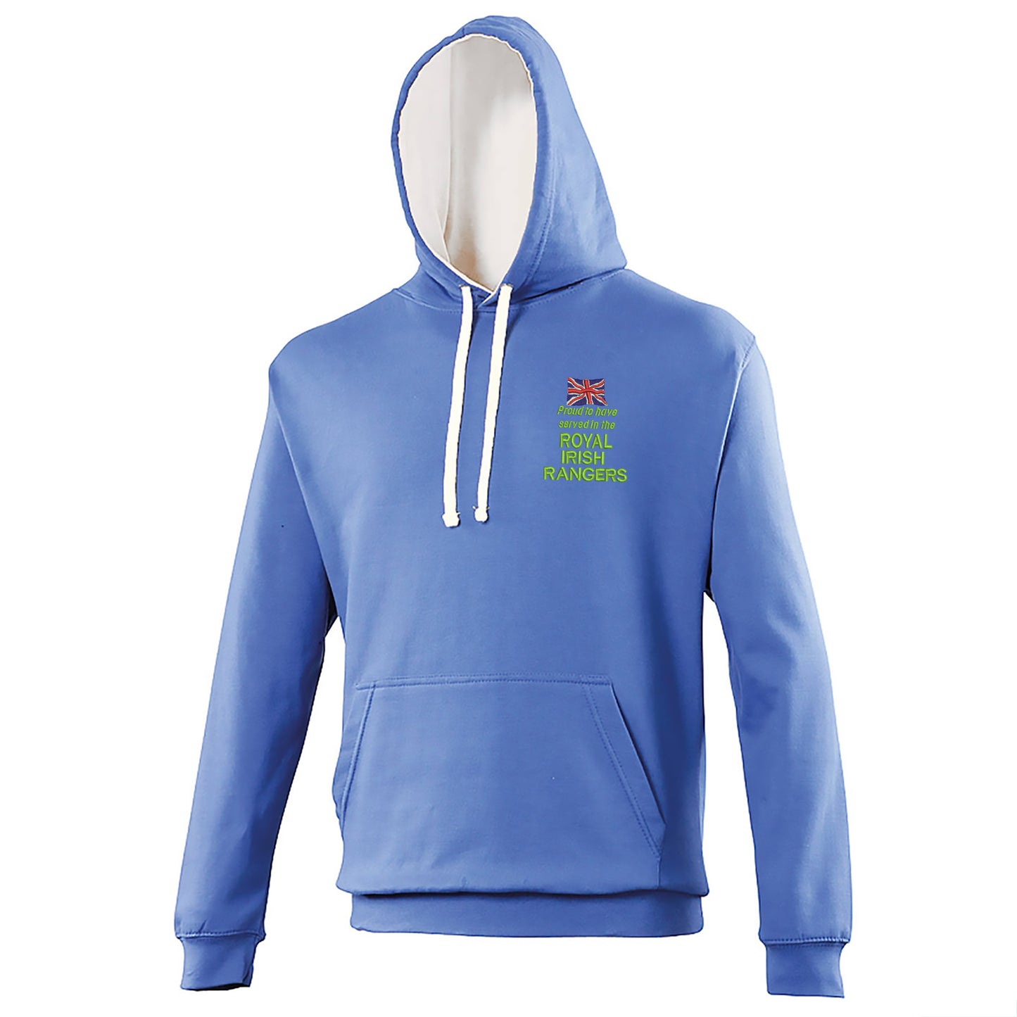 Proud to Have Served in The Royal Irish Rangers Embroidered Contrast Hoodie