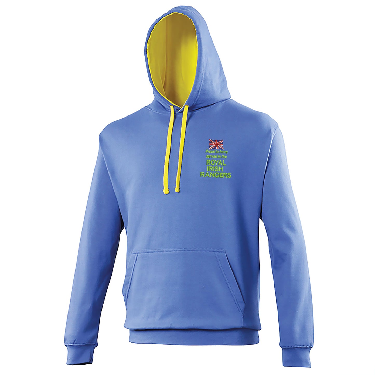 Proud to Have Served in The Royal Irish Rangers Embroidered Contrast Hoodie