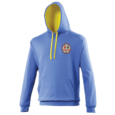 Retro Christ Church FC Embroidered Contrast Hoodie