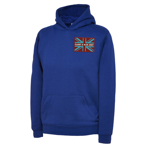 Claret & Blue Army Coloured Union Jack Hoodie