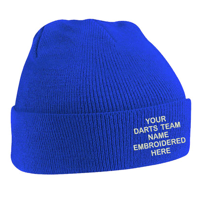 Personalised Darts Team Embroidered Beanie Hat