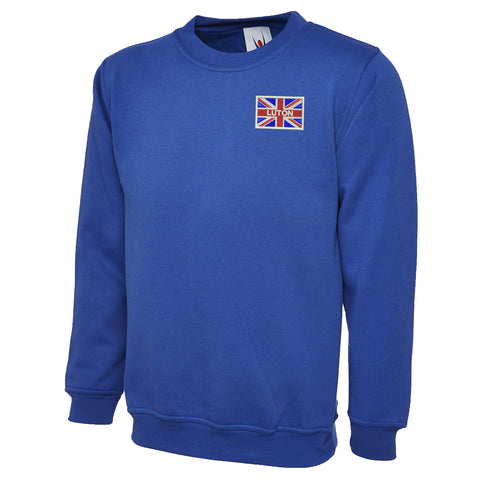 Luton Coloured Union Jack Embroidered Classic Sweatshirt