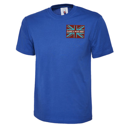 Claret & Blue Army Coloured Union Jack T Shirt