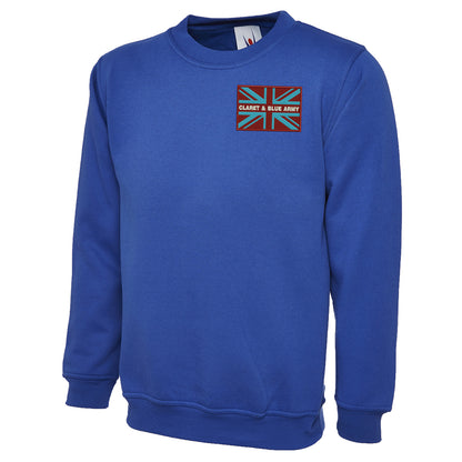 Claret & Blue Army Coloured Union Jack Sweatshirt