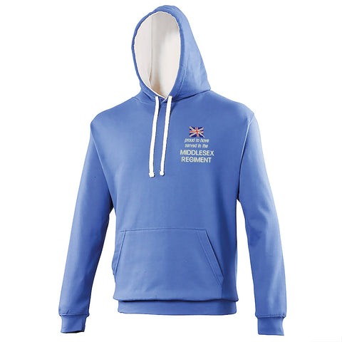 Proud to Have Served in The Middlesex Regiment Embroidered Contrast Hoodie