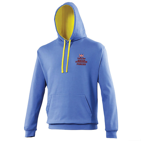 Proud to Have Served in The Airborne Forces Embroidered Contrast Hoodie