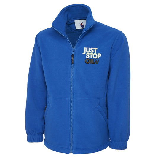 Just Stop Oil Embroidered Premium Fleece Jacket