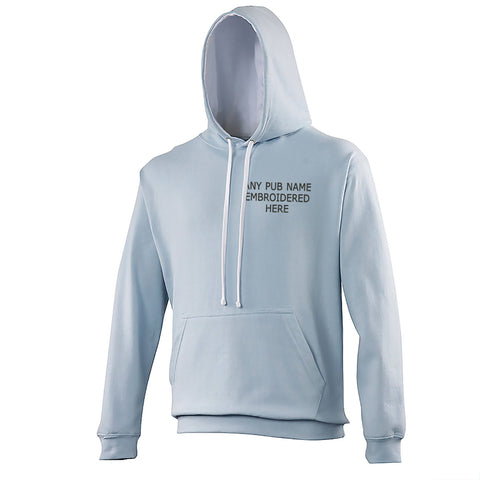 Personalised Embroidered Pub Embroidered Contrast Hoodie