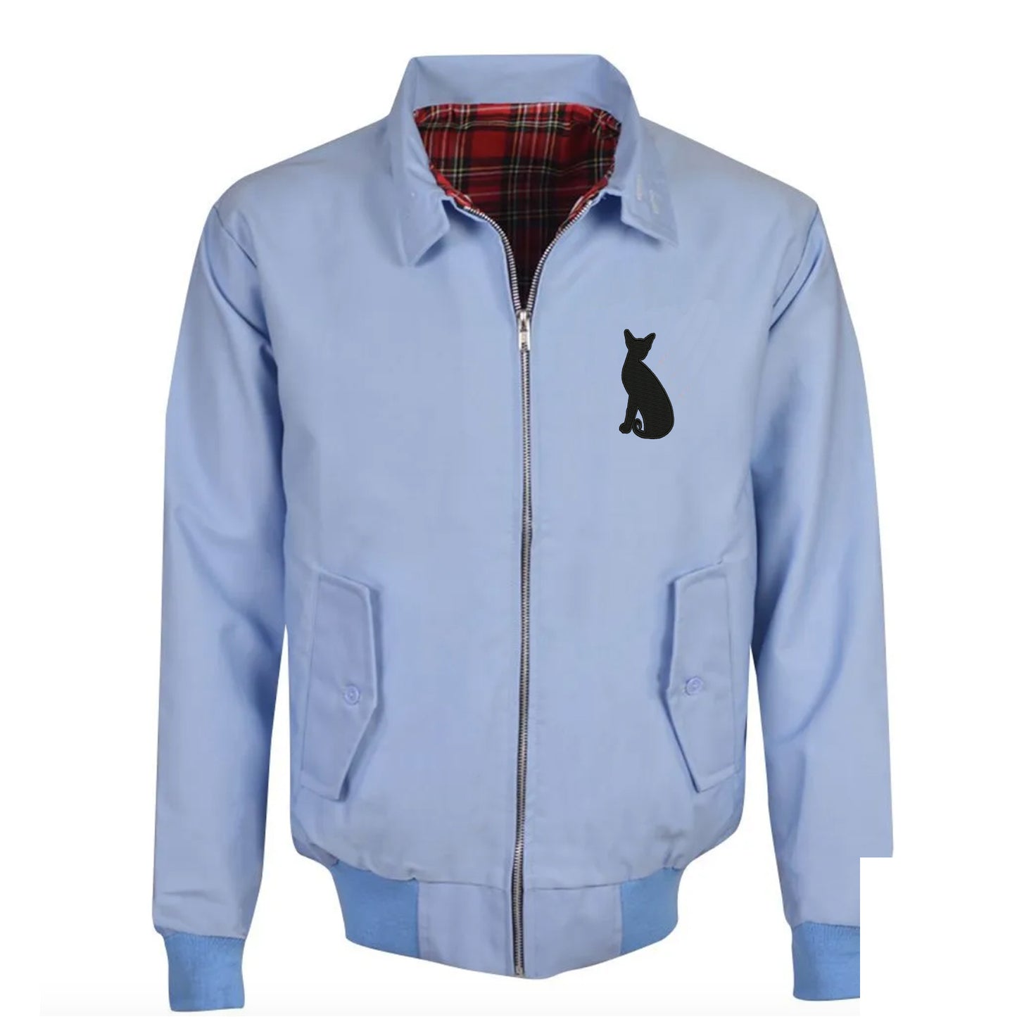 Siamese Cat Embroidered Classic Harrington Jacket