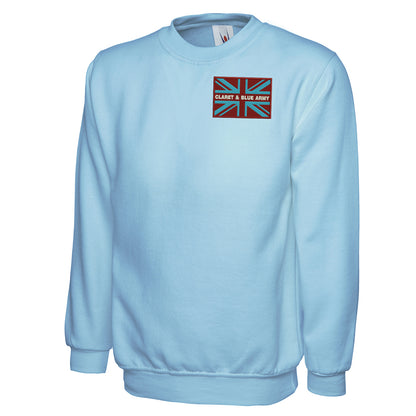 Claret & Blue Army Coloured Union Jack Sweatshirt