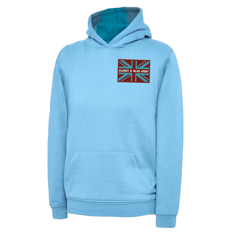 Claret & Blue Army Coloured Union Jack Hoodie