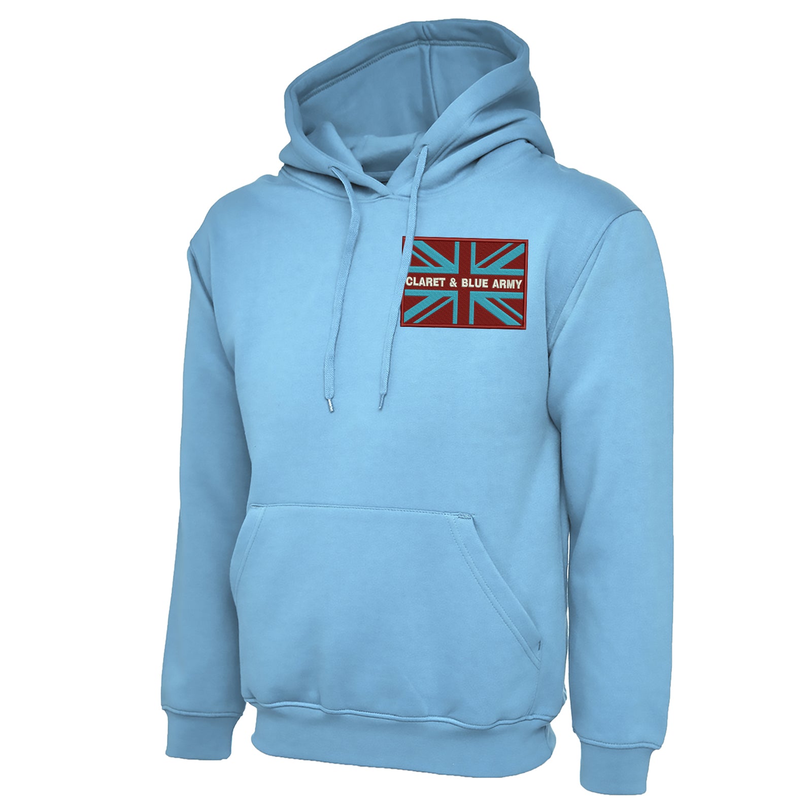 Claret & Blue Army Coloured Union Jack Hoodie