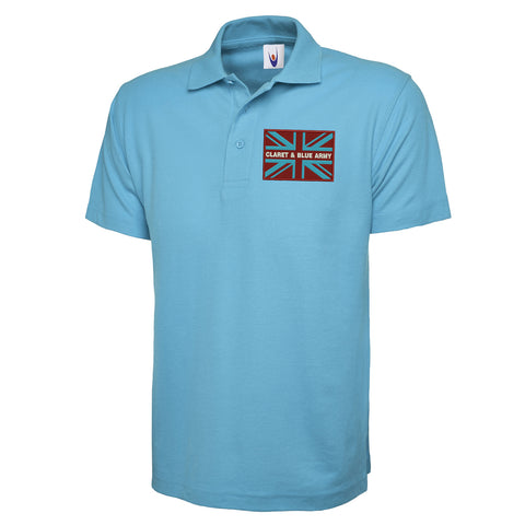 Claret & Blue Army Coloured Union Jack Polo Shirt