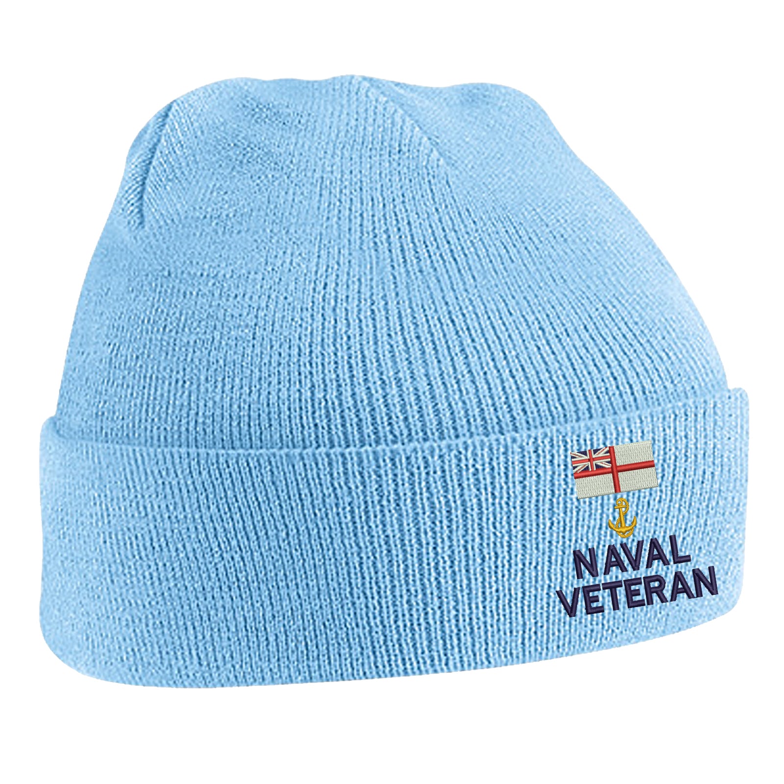 White Ensign Naval Anchor Veteran Beanie Hat