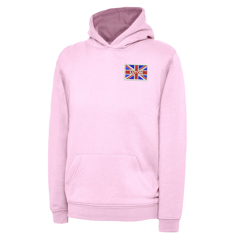 Luton Coloured Union Jack Embroidered Children's Hoodie