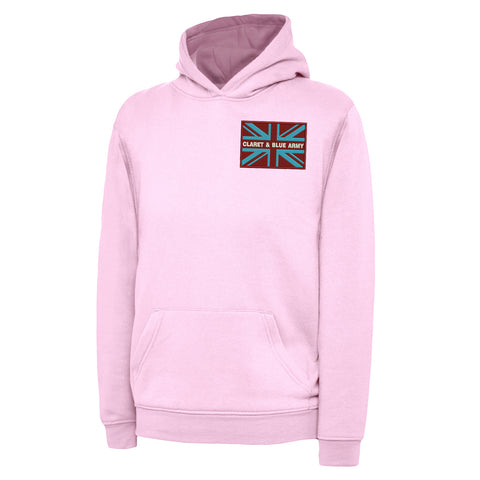 Claret & Blue Army Coloured Union Jack Hoodie