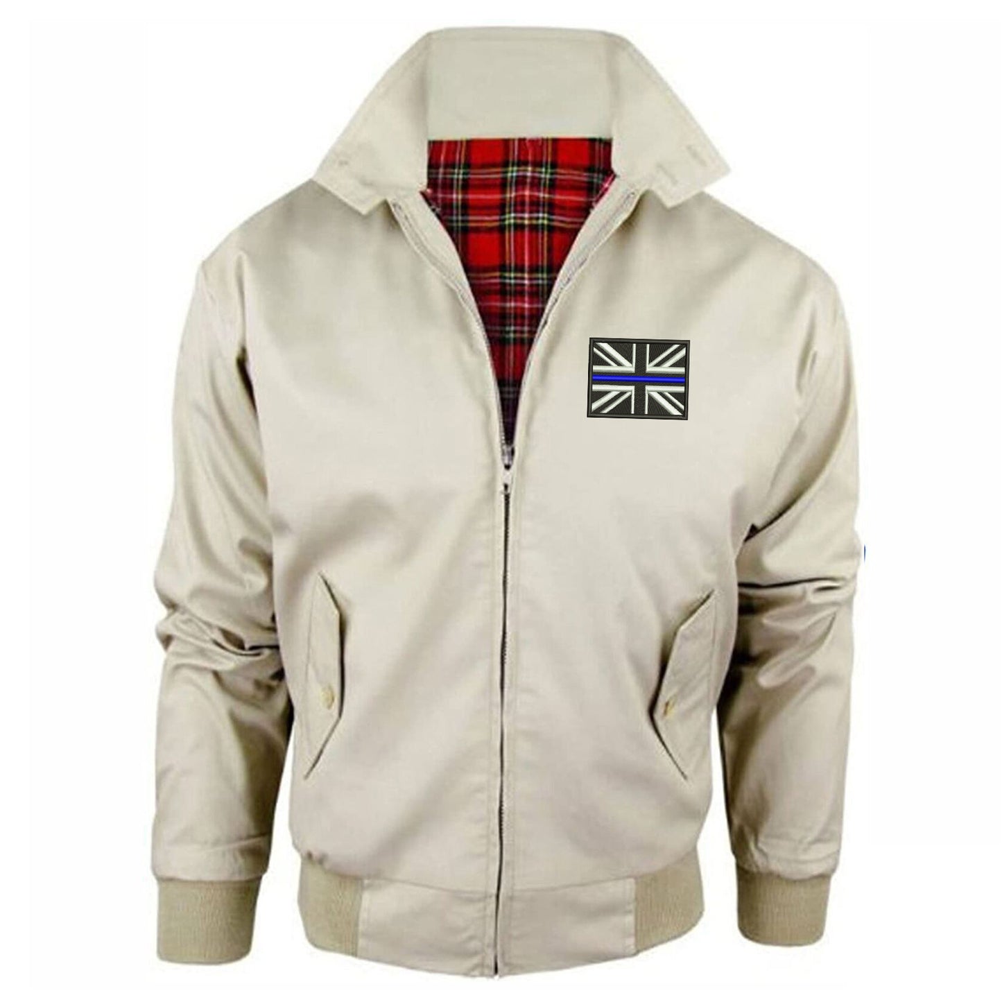 Thin Blue Line Union Jack Embroidered Classic Harrington Jacket