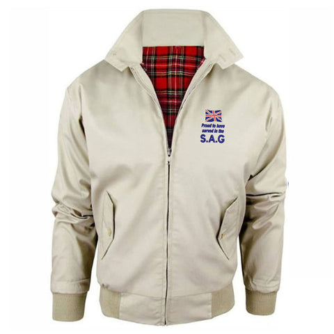 Proud to Have Served in The SAG Embroidered Classic Harrington Jacket