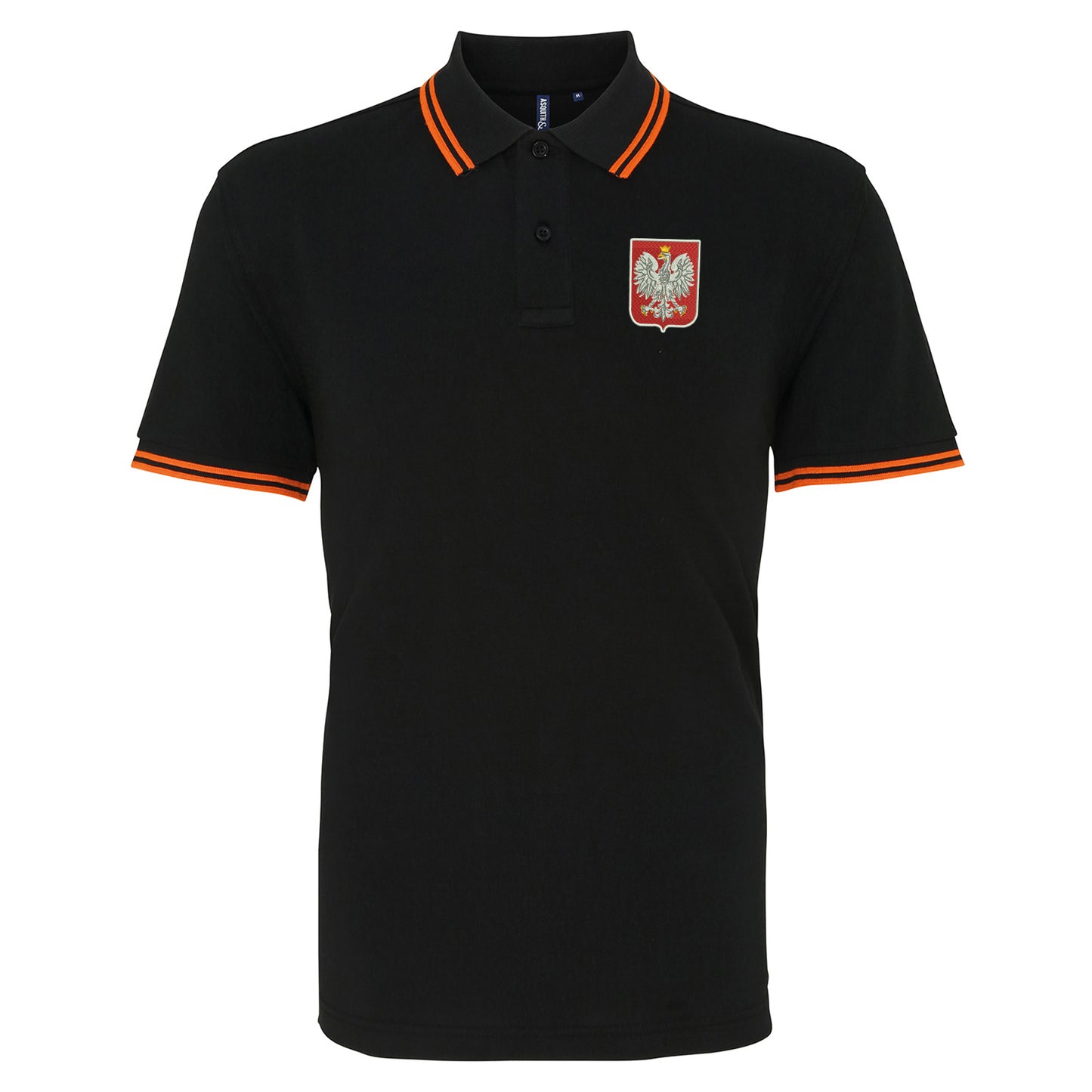 Retro Poland Embroidered Tipped Polo Shirt